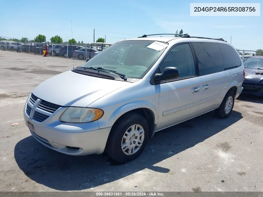 2005 Dodge Grand Caravan Se VIN: 2D4GP24R65R308756 Lot: 39531951