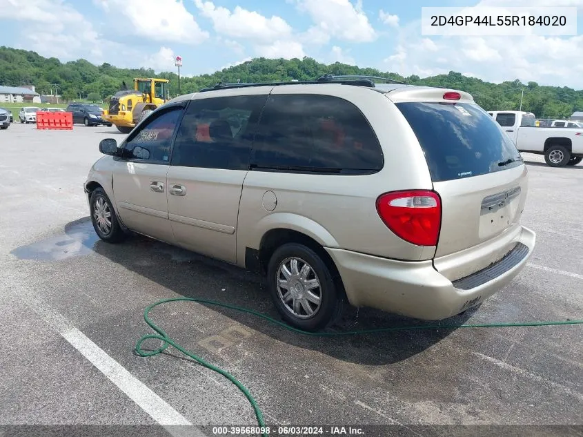 2005 Dodge Grand Caravan Sxt VIN: 2D4GP44L55R184020 Lot: 39568098