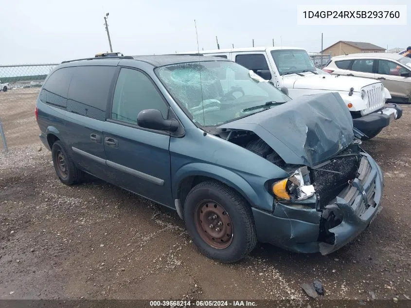 2005 Dodge Grand Caravan Se VIN: 1D4GP24RX5B293760 Lot: 39568214