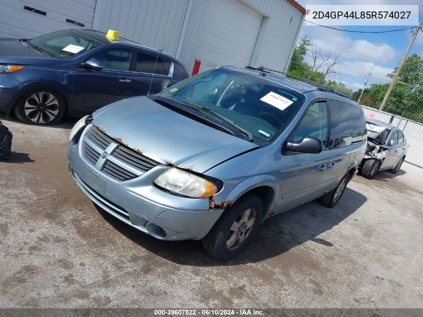 2005 Dodge Grand Caravan Sxt VIN: 2D4GP44L85R574027 Lot: 39607522