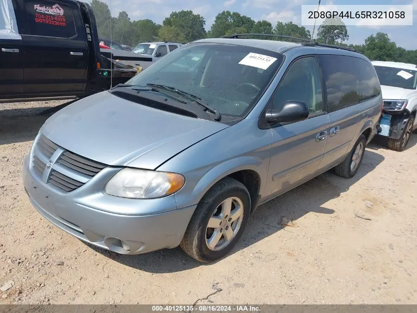 2005 Dodge Grand Caravan Sxt VIN: 2D8GP44L65R321058 Lot: 40125135