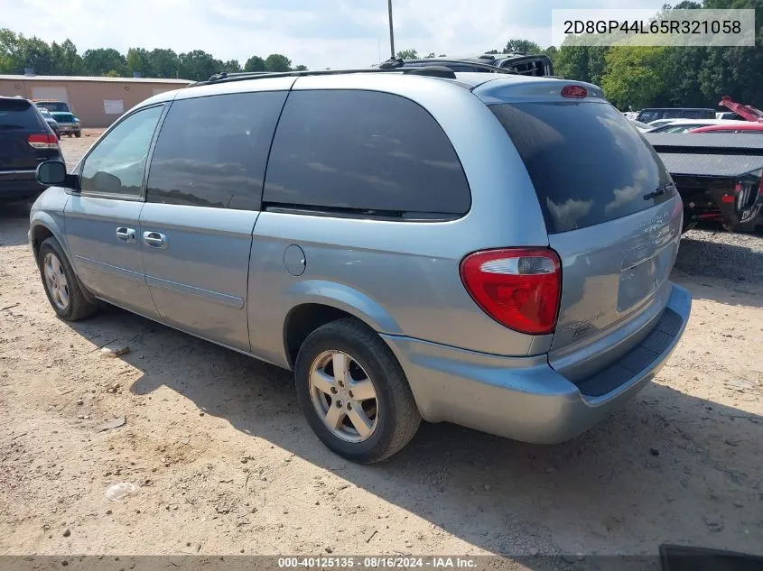 2005 Dodge Grand Caravan Sxt VIN: 2D8GP44L65R321058 Lot: 40125135