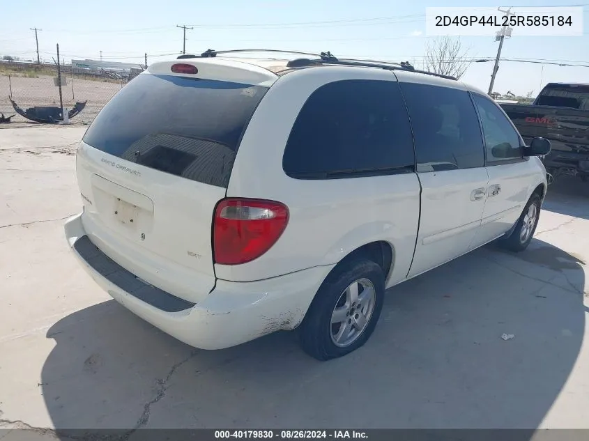 2005 Dodge Grand Caravan Sxt VIN: 2D4GP44L25R585184 Lot: 40179830