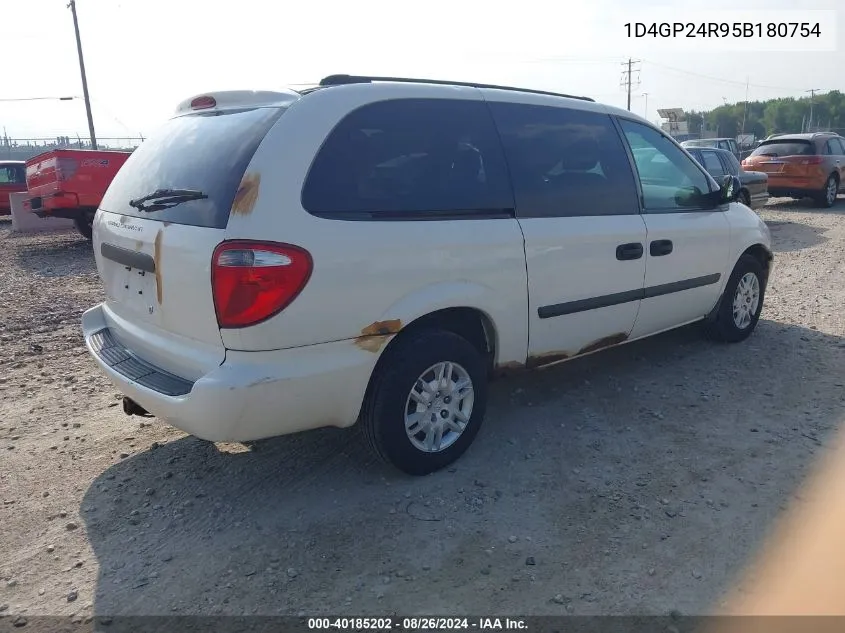 2005 Dodge Grand Caravan Se VIN: 1D4GP24R95B180754 Lot: 40185202