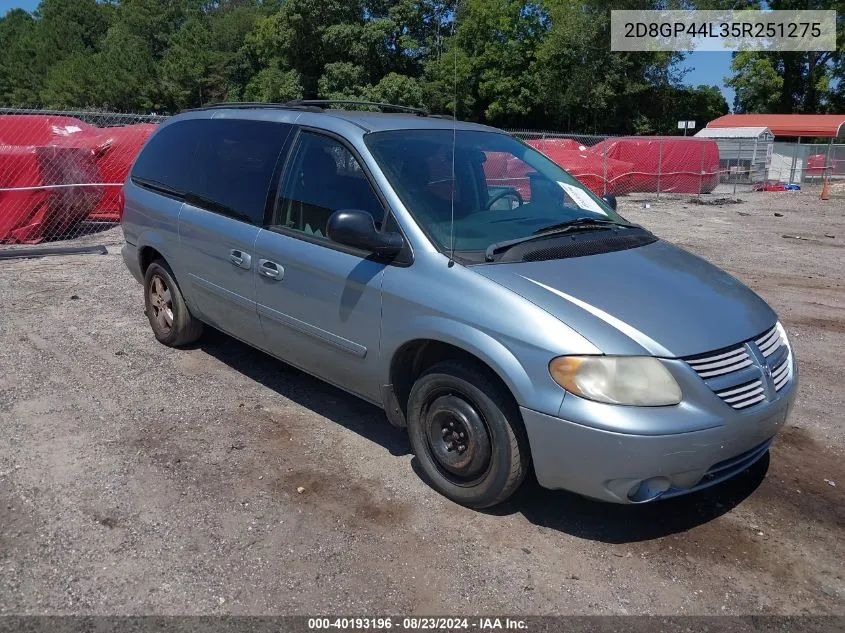 2005 Dodge Grand Caravan Sxt VIN: 2D8GP44L35R251275 Lot: 40193196