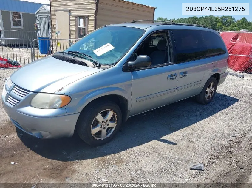 2005 Dodge Grand Caravan Sxt VIN: 2D8GP44L35R251275 Lot: 40193196