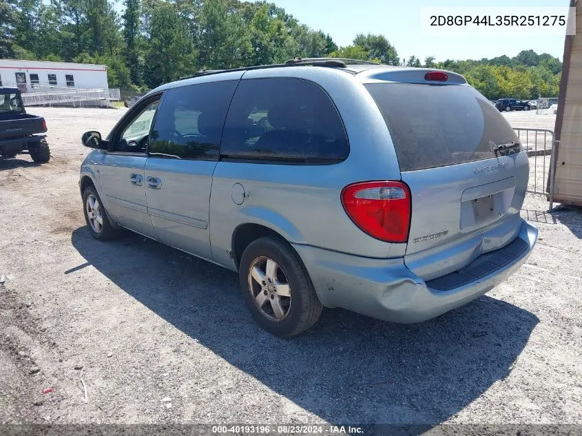 2005 Dodge Grand Caravan Sxt VIN: 2D8GP44L35R251275 Lot: 40193196