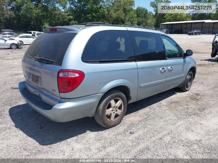 2005 Dodge Grand Caravan Sxt VIN: 2D8GP44L35R251275 Lot: 40193196