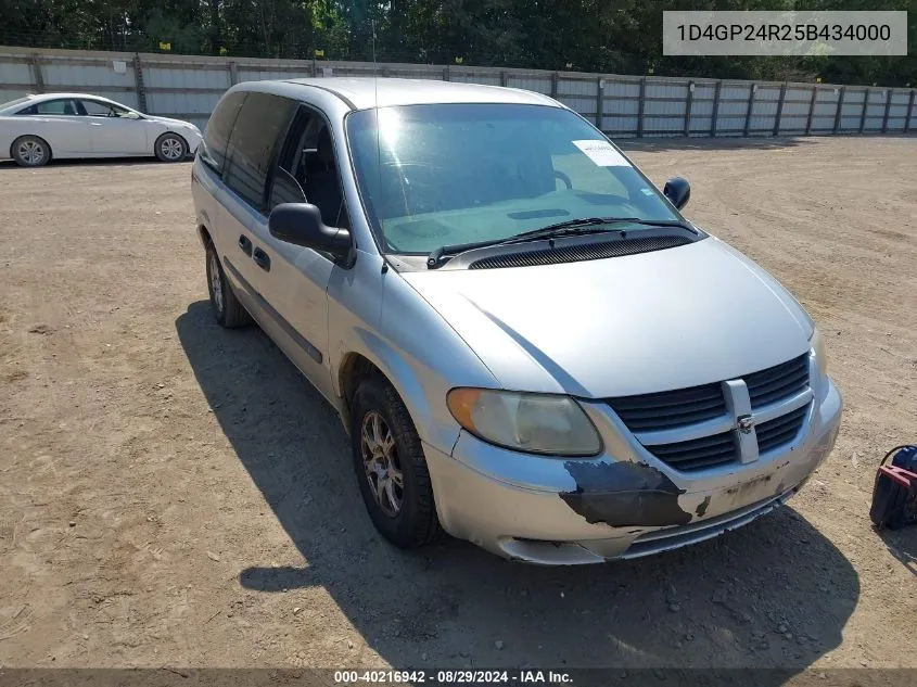 2005 Dodge Grand Caravan Se VIN: 1D4GP24R25B434000 Lot: 40216942