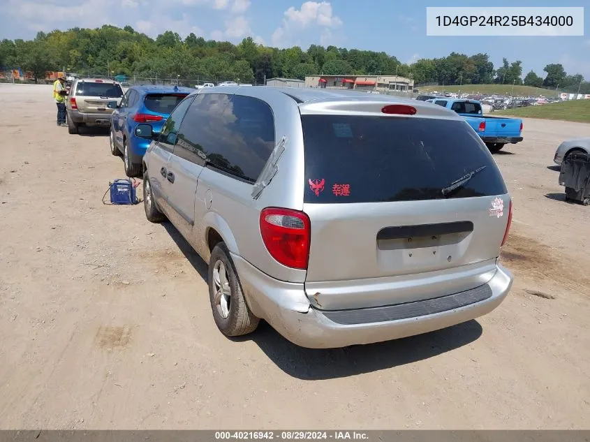 1D4GP24R25B434000 2005 Dodge Grand Caravan Se