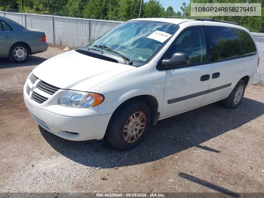 1D8GP24R85B275451 2005 Dodge Grand Caravan Se