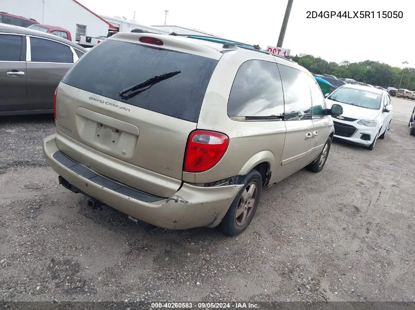 2005 Dodge Grand Caravan Sxt VIN: 2D4GP44LX5R115050 Lot: 40260583