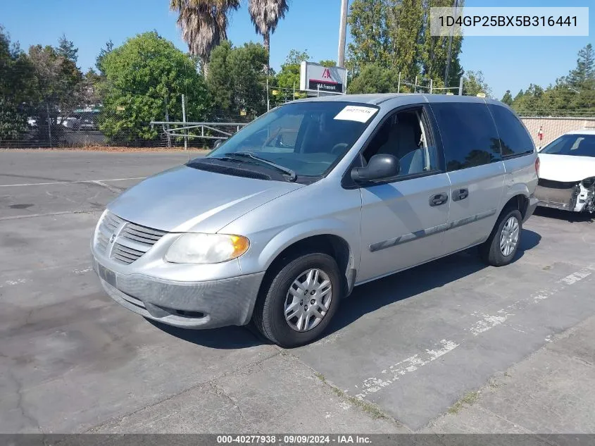 1D4GP25BX5B316441 2005 Dodge Caravan Se