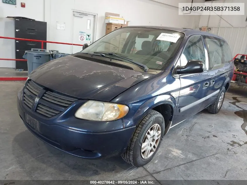 2005 Dodge Grand Caravan Se VIN: 1D4GP24R35B371358 Lot: 40278642