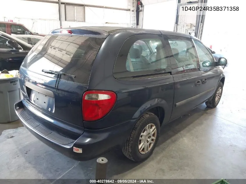 2005 Dodge Grand Caravan Se VIN: 1D4GP24R35B371358 Lot: 40278642