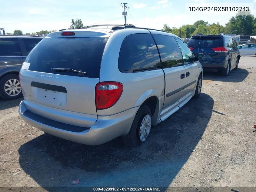 1D4GP24RX5B102743 2005 Dodge Grand Caravan Se