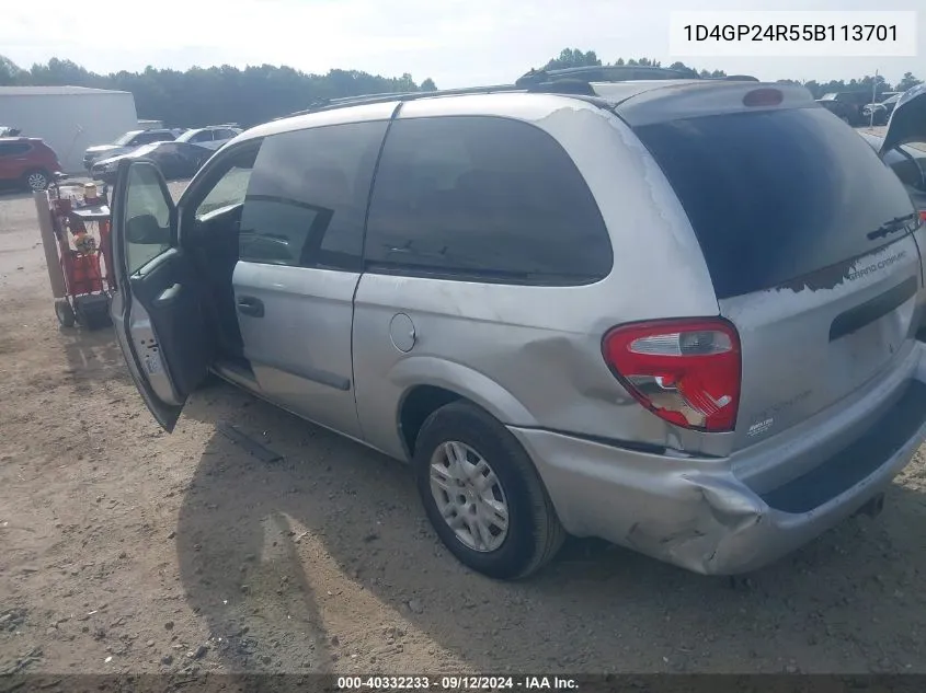 2005 Dodge Grand Caravan Se VIN: 1D4GP24R55B113701 Lot: 40332233