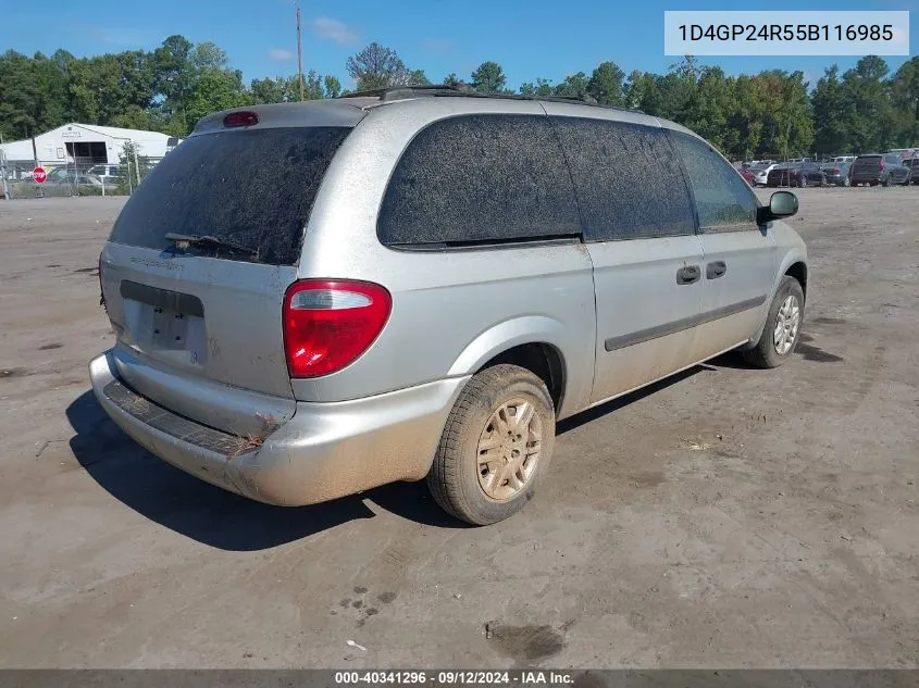 2005 Dodge Grand Caravan Se VIN: 1D4GP24R55B116985 Lot: 40341296