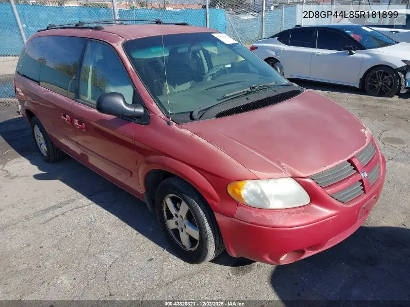 2D8GP44L85R181899 2005 Dodge Grand Caravan Sxt