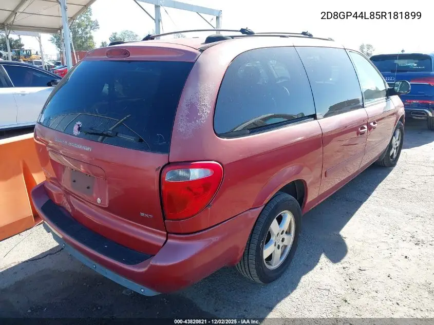 2D8GP44L85R181899 2005 Dodge Grand Caravan Sxt