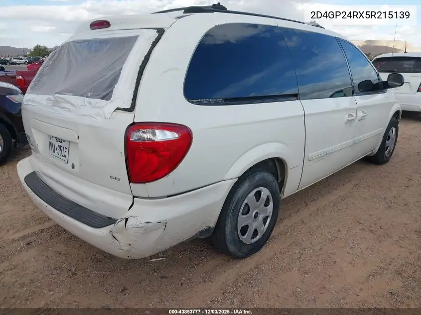 2D4GP24RX5R215139 2005 Dodge Grand Caravan Se