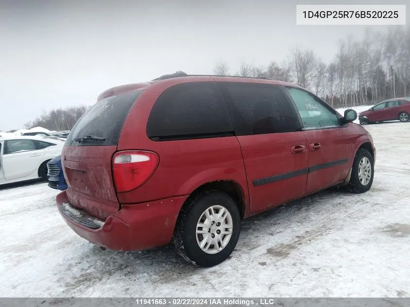 2006 Dodge Caravan VIN: 1D4GP25R76B520225 Lot: 11941663