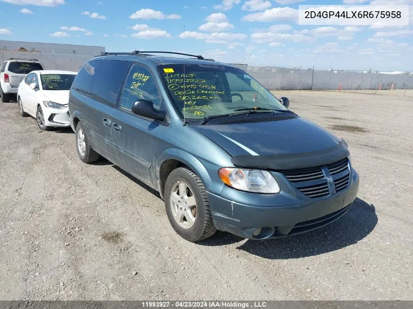 2006 Dodge Grand Caravan Sxt VIN: 2D4GP44LX6R675958 Lot: 11993927