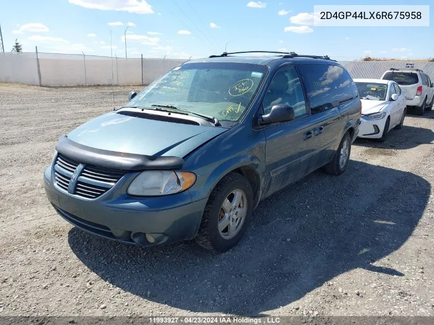 2006 Dodge Grand Caravan Sxt VIN: 2D4GP44LX6R675958 Lot: 11993927