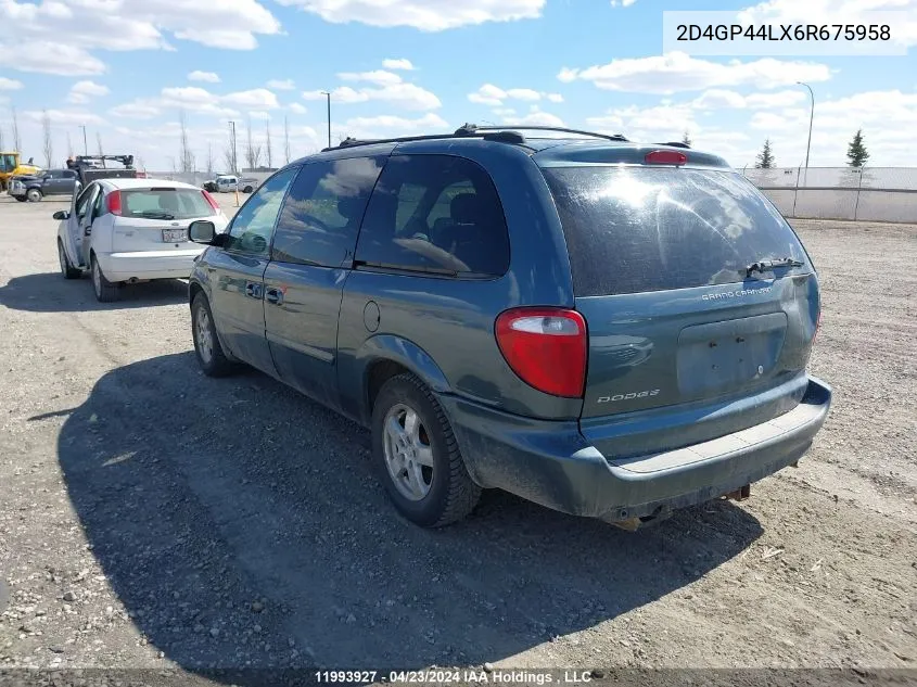 2006 Dodge Grand Caravan Sxt VIN: 2D4GP44LX6R675958 Lot: 11993927