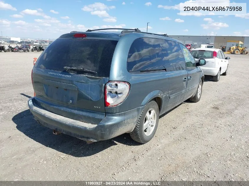 2006 Dodge Grand Caravan Sxt VIN: 2D4GP44LX6R675958 Lot: 11993927