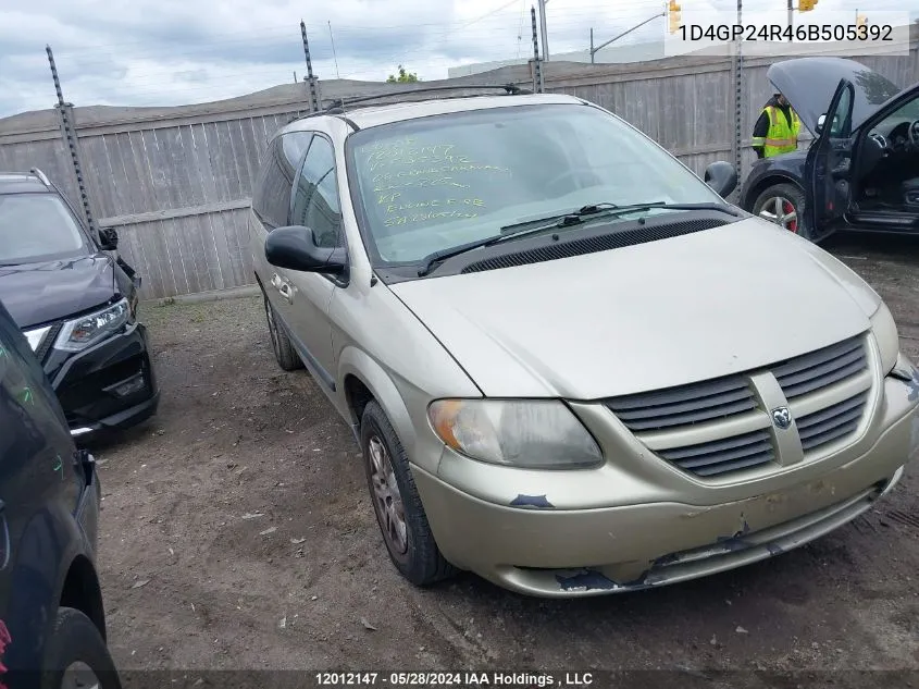 2006 Dodge Grand Caravan Se VIN: 1D4GP24R46B505392 Lot: 12012147