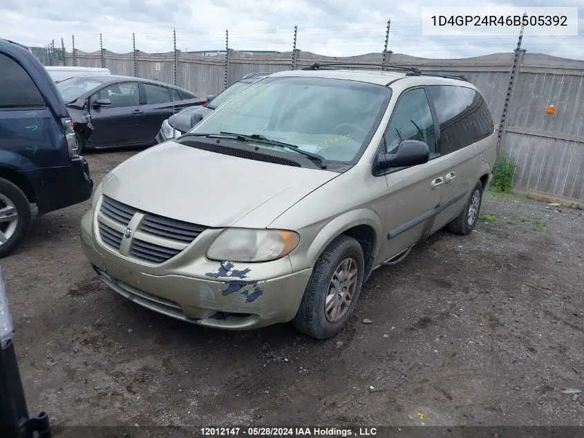 2006 Dodge Grand Caravan Se VIN: 1D4GP24R46B505392 Lot: 12012147