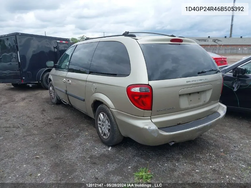 1D4GP24R46B505392 2006 Dodge Grand Caravan Se