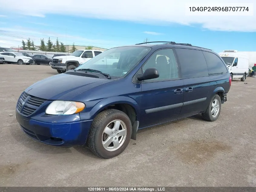 2006 Dodge Grand Caravan VIN: 1D4GP24R96B707774 Lot: 12019611