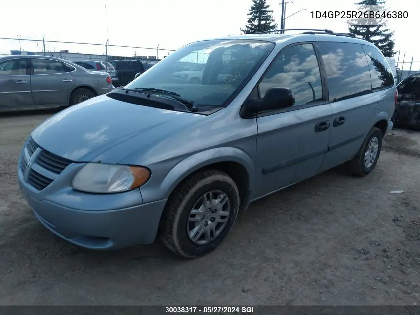 2006 Dodge Caravan Se VIN: 1D4GP25R26B646380 Lot: 30038317