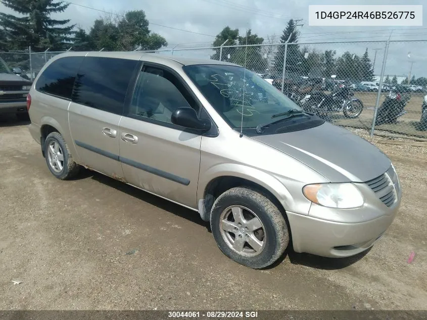 2006 Dodge Grand Caravan Se VIN: 1D4GP24R46B526775 Lot: 30044061