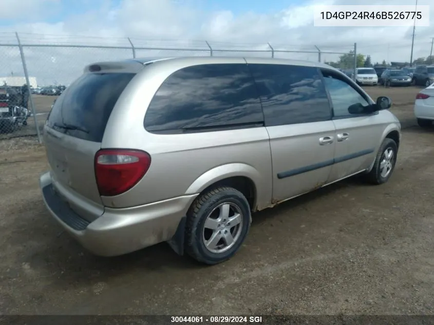 2006 Dodge Grand Caravan Se VIN: 1D4GP24R46B526775 Lot: 30044061