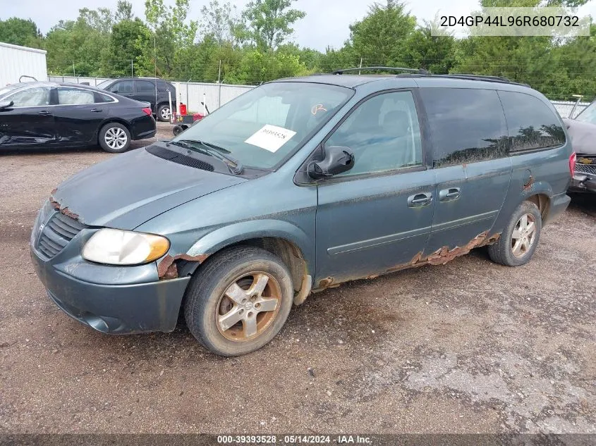 2006 Dodge Grand Caravan Sxt VIN: 2D4GP44L96R680732 Lot: 39393528