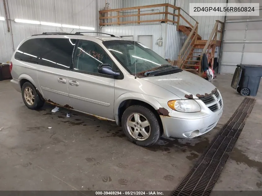 2006 Dodge Grand Caravan Sxt VIN: 2D4GP44L56R860824 Lot: 39469294