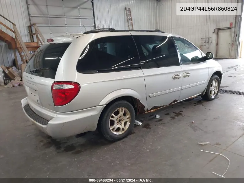 2006 Dodge Grand Caravan Sxt VIN: 2D4GP44L56R860824 Lot: 39469294