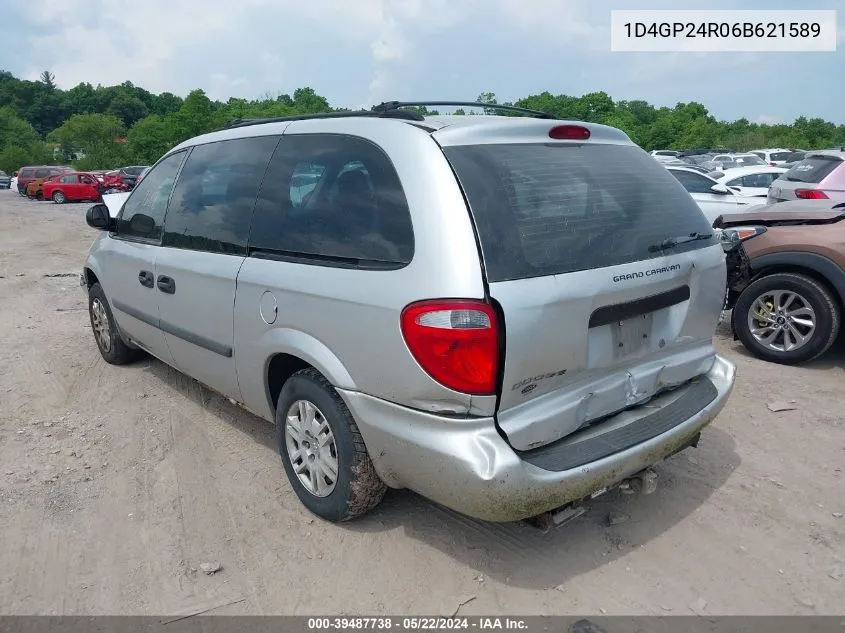 2006 Dodge Grand Caravan Se VIN: 1D4GP24R06B621589 Lot: 39487738