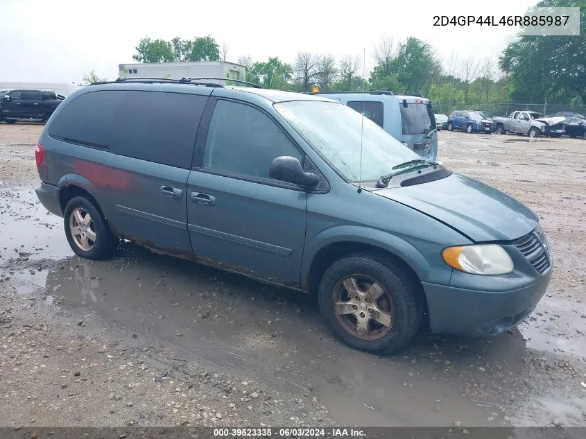 2006 Dodge Grand Caravan Sxt VIN: 2D4GP44L46R885987 Lot: 39523335