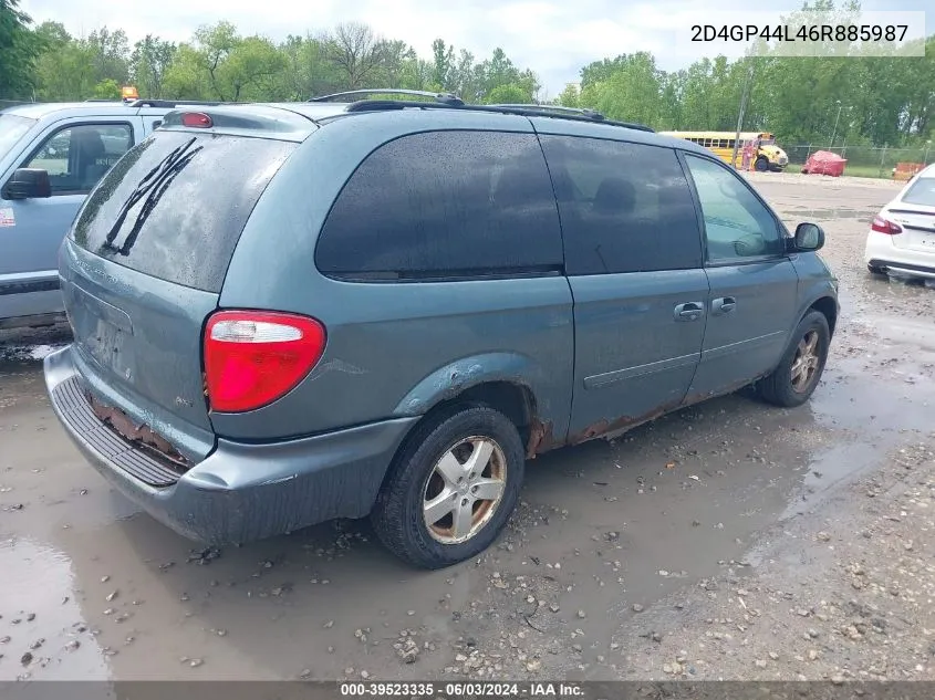 2006 Dodge Grand Caravan Sxt VIN: 2D4GP44L46R885987 Lot: 39523335