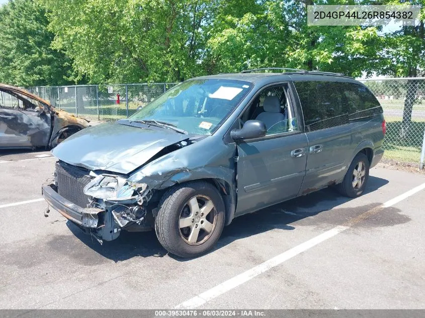 2006 Dodge Grand Caravan Sxt VIN: 2D4GP44L26R854382 Lot: 39530476