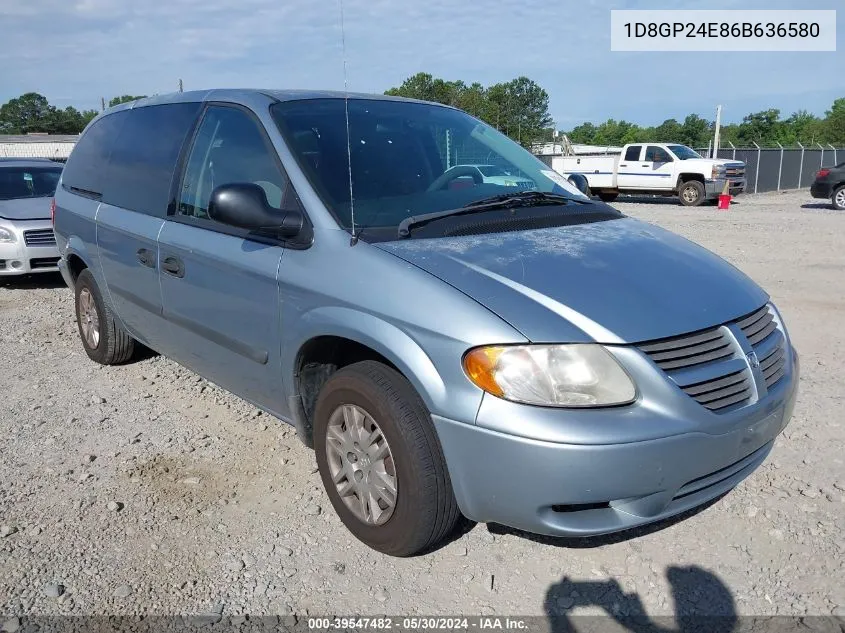 2006 Dodge Grand Caravan Se VIN: 1D8GP24E86B636580 Lot: 39547482