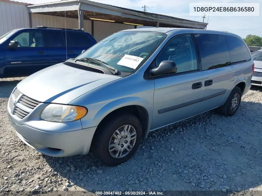 2006 Dodge Grand Caravan Se VIN: 1D8GP24E86B636580 Lot: 39547482