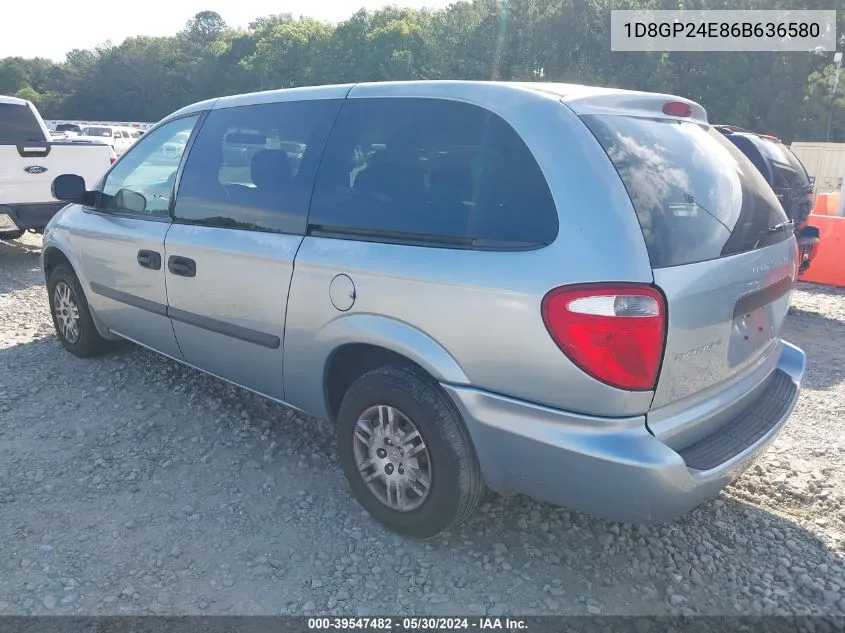 2006 Dodge Grand Caravan Se VIN: 1D8GP24E86B636580 Lot: 39547482