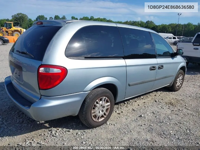 2006 Dodge Grand Caravan Se VIN: 1D8GP24E86B636580 Lot: 39547482