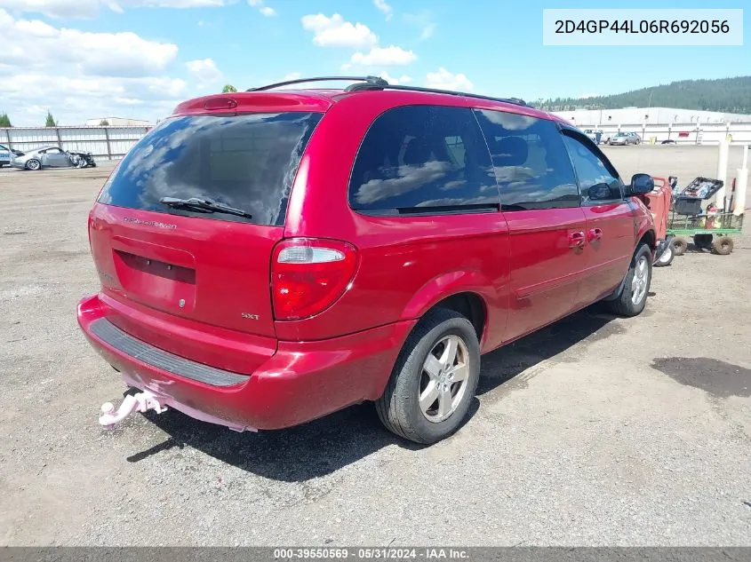 2006 Dodge Grand Caravan Sxt VIN: 2D4GP44L06R692056 Lot: 39550569