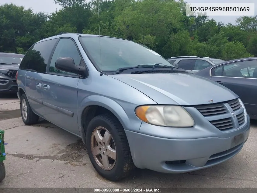 2006 Dodge Caravan Sxt VIN: 1D4GP45R96B501669 Lot: 39550888